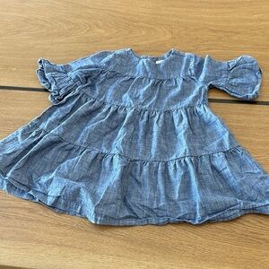 Gymboree Blue Ruffled toddler denim sparkle Dress 4